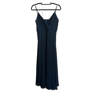 Birdy Grey Black v neck spaghetti strap full length maxi Formal dress size large